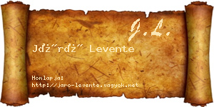 Járó Levente névjegykártya