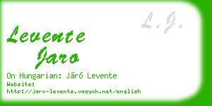 levente jaro business card