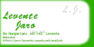 levente jaro business card